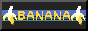 web button with the word 'banana' in yellow on a black background, with a pixel art partially peeled banana on either side