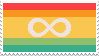 red, orange, yellow, green and blue stripe autism flag stamp