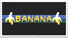 banana stamp with small pixelated bananas