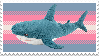 blahaj ikea shark trans flag stamp