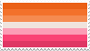 lesbian pride flag stamp (pink and orange emily gwen version)